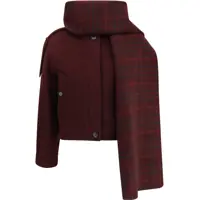 Jachete Detachable Scarf Wool Jacket Femei