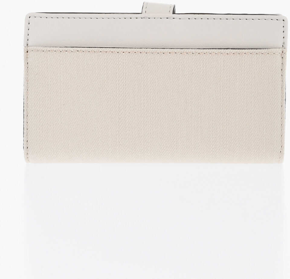 Portofele Michael Kors Michael Cotton Greenwich Wallet With Golden Effect Monogram Beige Femei (BM 19727666) 2