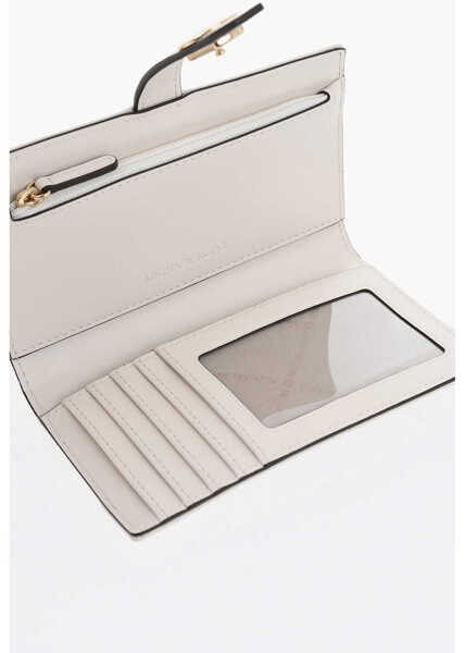 Portofele Michael Kors Michael Cotton Greenwich Wallet With Golden Effect Monogram Beige Femei (BM 19727666) 4