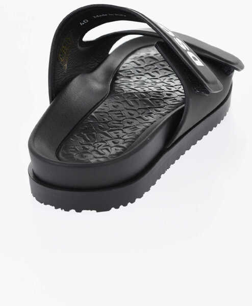 Sandale DSQUARED2 Solid Color Sandals With Velcro Closure Black Barbati (BM 19727729) 2