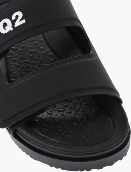 Sandale DSQUARED2 Solid Color Sandals With Velcro Closure Black Barbati (BM 19727729) 4