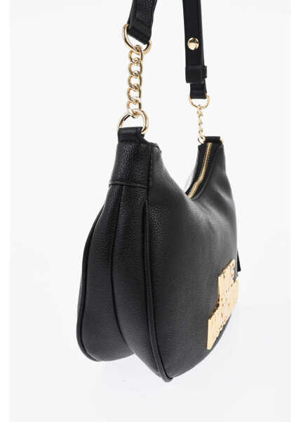 Genti de umar Moschino Love Faux Leather Hobo Bag With Embossed Logo Black Femei (BM 19727732) 3