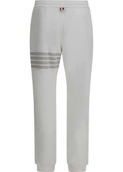Pantaloni de trening Thom Browne SWEATPANTS W/ OVERDYED 4 BAR IN SOLID LO WHITE Barbati (BM 19727843) 2