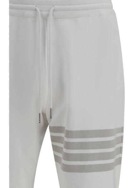 Pantaloni de trening Thom Browne SWEATPANTS W/ OVERDYED 4 BAR IN SOLID LO WHITE Barbati (BM 19727843) 3