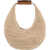 STAUD MOON RAFFIA TOTE BAG NATURAL/TAN