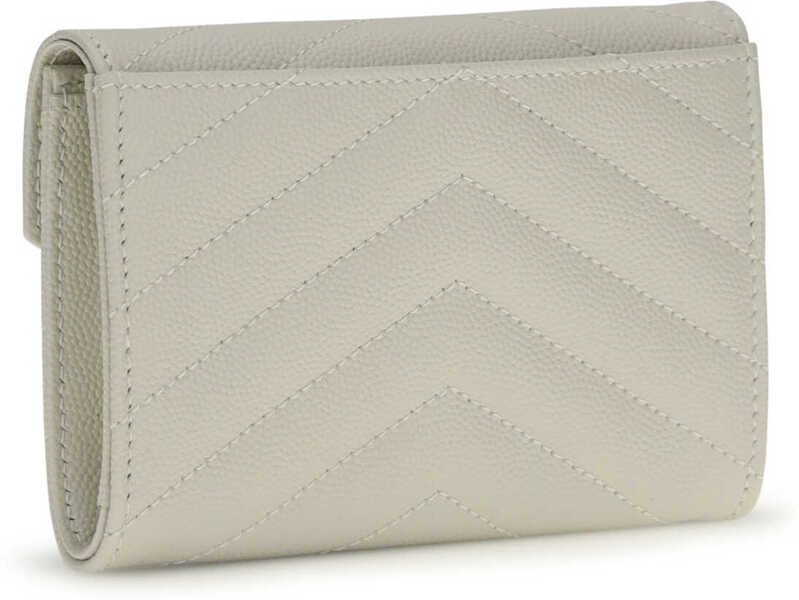 Portofele Saint Laurent Leather Wallet IVORY Femei (BM 19727903) 2