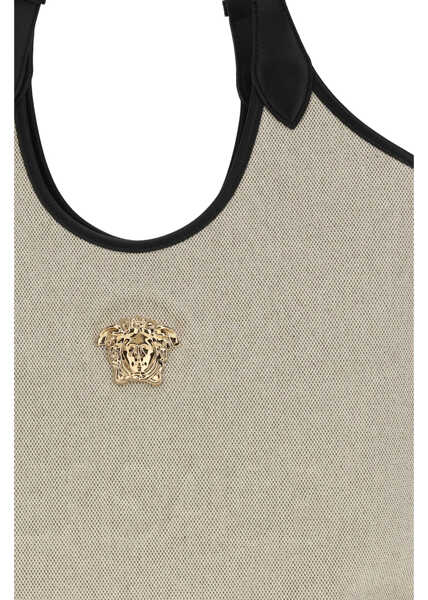 Genti de umar Versace Tote Fabric Calf Leather ROPE BLACK VERSACE GOLD Femei (BM 19727963) 4