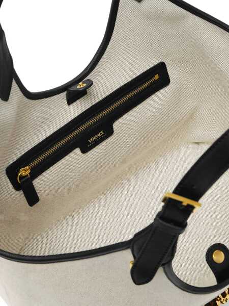 Genti de umar Versace Tote Fabric Calf Leather ROPE BLACK VERSACE GOLD Femei (BM 19727963) 5