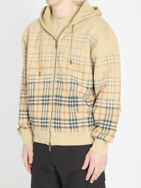Bluze de trening Burberry Check Fade Cotton Hoodie BEIGE Barbati (BM 19728077) 2