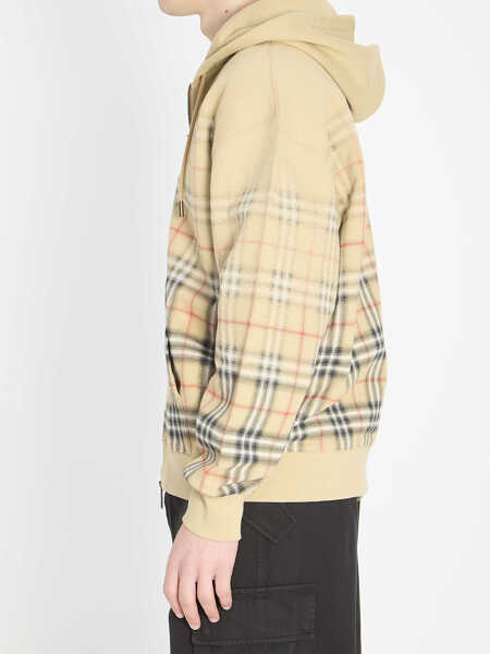 Bluze de trening Burberry Check Fade Cotton Hoodie BEIGE Barbati (BM 19728077) 3