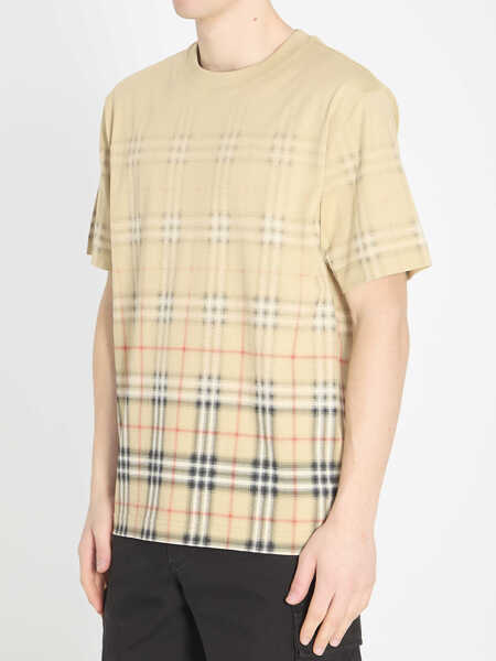 Tricouri Burberry Check Fade Cotton T-Shirt BEIGE Barbati (BM 19728080) 2