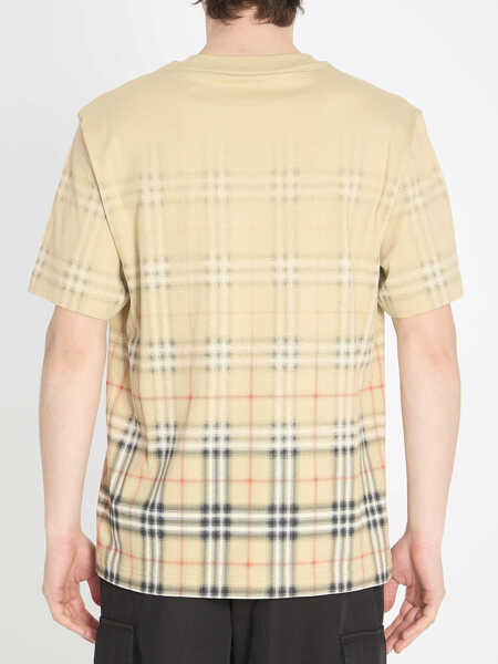 Tricouri Burberry Check Fade Cotton T-Shirt BEIGE Barbati (BM 19728080) 4