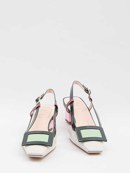 Pantofi cu toc Roger Vivier Belle Vivier Slingback Pumps WHITE Femei (BM 19728086) 5