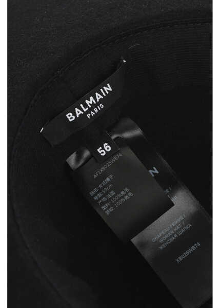 Caciuli Balmain Solid Color Rabbit Felt Floppy Hat Black Femei (BM 19728116) 4