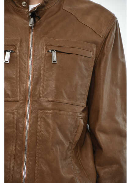 Geci de piele DSQUARED2 Leather Utility Jacket Green Barbati (BM 19728119) 3