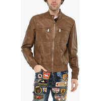 Geci de piele Leather Utility Jacket Barbati
