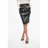 Fuste casual 4 Pockets Leather Longuette Femei