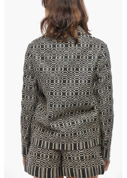 Sacouri Dior Macram Cotton Blend Regina Blazer Black & White Femei (BM 19728131) 2