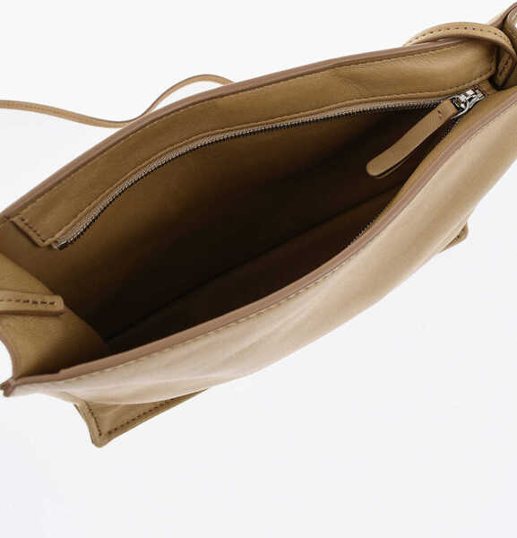 Genti de umar THE ROW Solid Color Leather Shoulder Bag Beige Femei (BM 19728152) 4