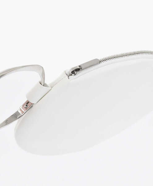 Genti plic THE ROW Leather Round Wrist Bag With Zipped Closure White Femei (BM 19728167) 2