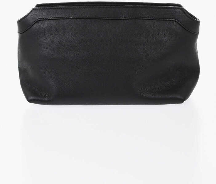 Genti de mana THE ROW Textured Leather Terrasse Pouch With Zipped Closure Black Femei (BM 19728182) 2