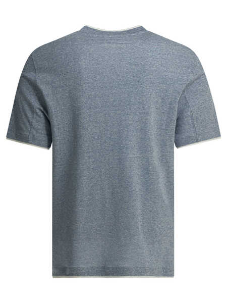 Tricouri Brunello Cucinelli T-shirts Light blue Barbati (BM 19728510) 2