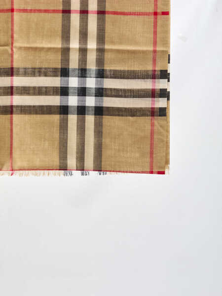 Esarfe Burberry Check Wool And Silk Scarf BEIGE Femei (BM 19728668) 2