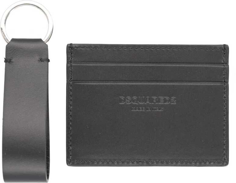 Portofele DSQUARED2 Card Holder And Keychain Gift Set BLACK Barbati (BM 19728695) 2