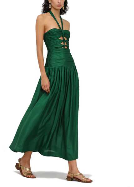 Rochii casual ZIMMERMANN Midi Dress With Knots Daylight GREEN Femei (BM 19728911) 2