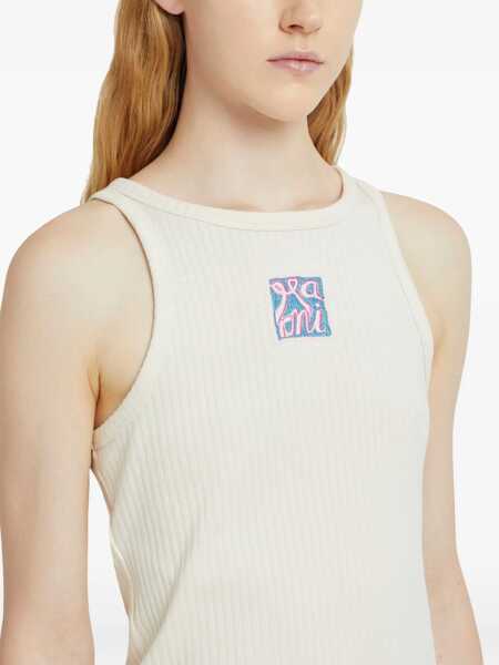 Tricouri Marni Tank Top With Logo BEIGE Femei (BM 19728917) 5