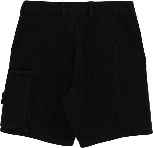 Pantaloni scurti Stone Island Cargo Shorts With Logo Patch BLACK Barbati (BM 19728941) 2