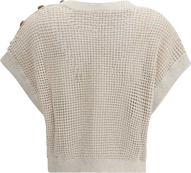 Pulovere casual Brunello Cucinelli Open-knit Top AVENA Femei (BM 19729166) 2