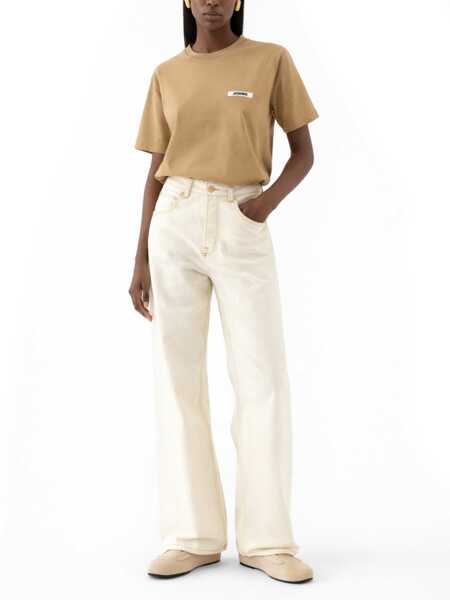 Tricouri JACQUEMUS Grosgrain Short Sleeve T-Shirt BEIGE Femei (BM 19729358) 2