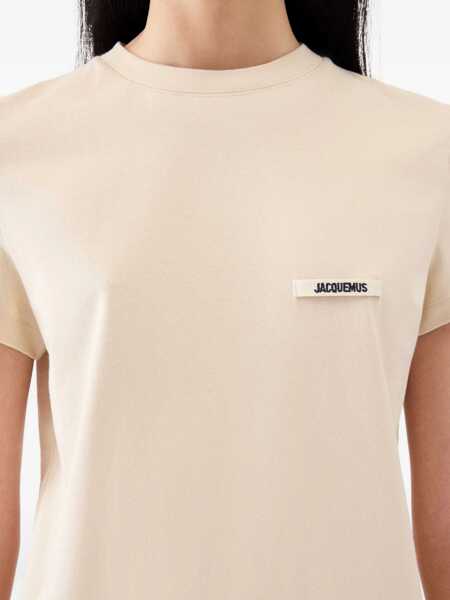 Tricouri JACQUEMUS Grosgrain Short Sleeve T-Shirt BEIGE Femei (BM 19729367) 4