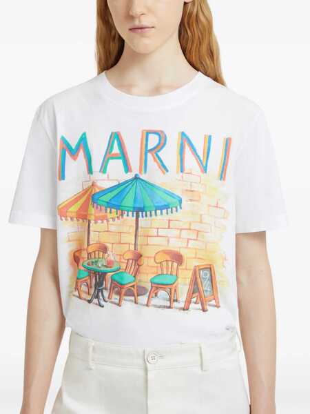 Tricouri Marni T-Shirt With Print WHITE Femei (BM 19729373) 5
