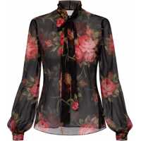 Bluze Top Stampa Bouquet Di Rose Femei
