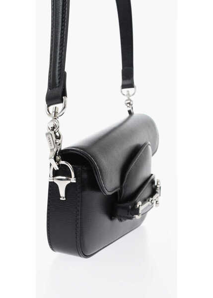 Genti de umar Gucci Leather Squared Bag With Horsebit Black Femei (BM 19729556) 3