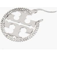 Accesorii Tory Burch Dama - Cercei Tory Burch Metal Miller Hoop Earrings Withh Rhinestone Silver Femei (BM 19729559) - B-mall.ro