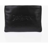 Genti de mana Padded Leather Pouch With Ton On Ton Logo Barbati