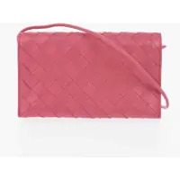 Portofele Braided Leather Wallet With Strap Femei