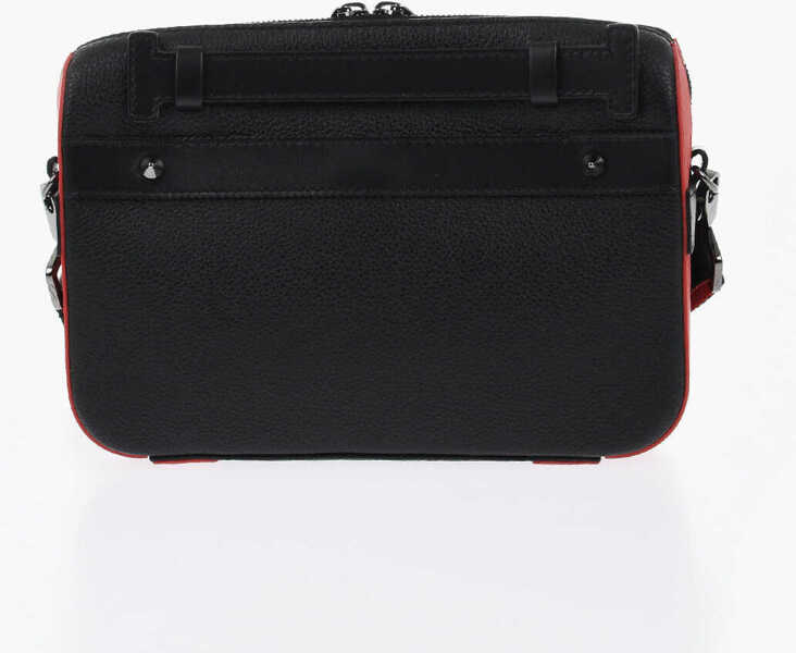 Genti tip postas Christian Louboutin Two-Tone Textured Leather Bag With Removable Strap Black Barbati (BM 19729571) 2