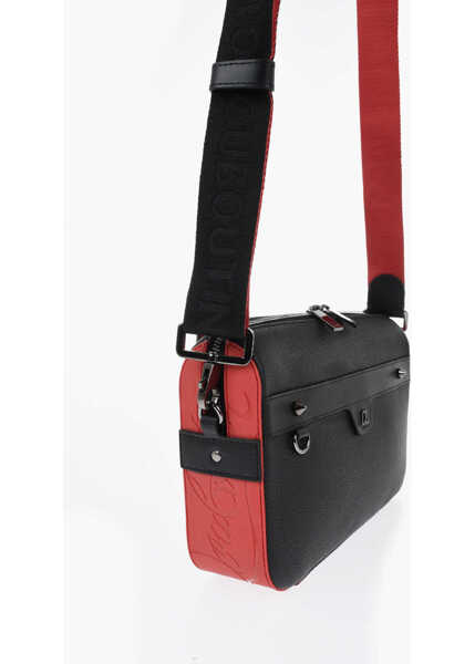 Genti tip postas Christian Louboutin Two-Tone Textured Leather Bag With Removable Strap Black Barbati (BM 19729571) 3