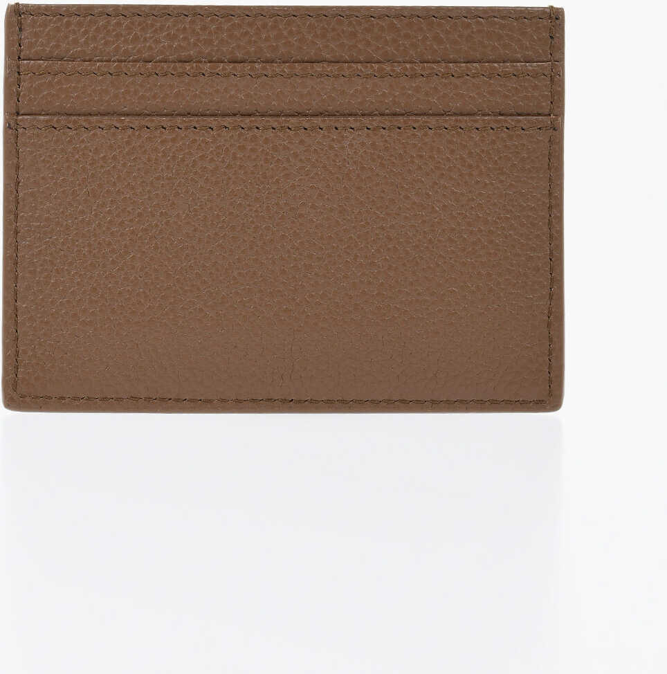 Portofele Saint Laurent Textured Leather Card Holder With Ton On Ton Monogram Brown Barbati (BM 19729574) 2