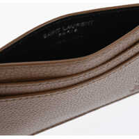 Accesorii Saint Laurent pentru Barbati - Portofele Saint Laurent Textured Leather Card Holder With Ton On Ton Monogram Brown Barbati (BM 19729574) - B-mall.ro
