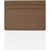 Saint Laurent Textured Leather Card Holder With Ton On Ton Monogram Brown