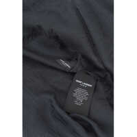 Accesorii Saint Laurent pentru Barbati - Esarfe Saint Laurent Solid Color Foulard With Fringes Midnight Blue Barbati (BM 19729577) - B-mall.ro