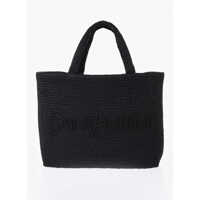 Genti de mana Raffia Maxi Tote Bag With Ton On Ton Embossed Logo Barbati