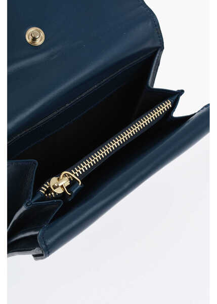 Portofele DSQUARED2 Leather Wallet With Golden Metal Detail Blue Femei (BM 19729589) 3