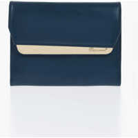 Portofele Leather Wallet With Golden Metal Detail Femei
