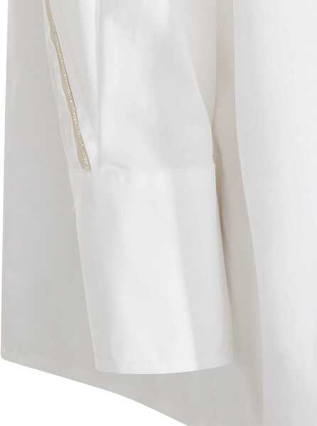 Bluze Fabiana Filippi Cotton Shirt WHITE Femei (BM 19729661) 4